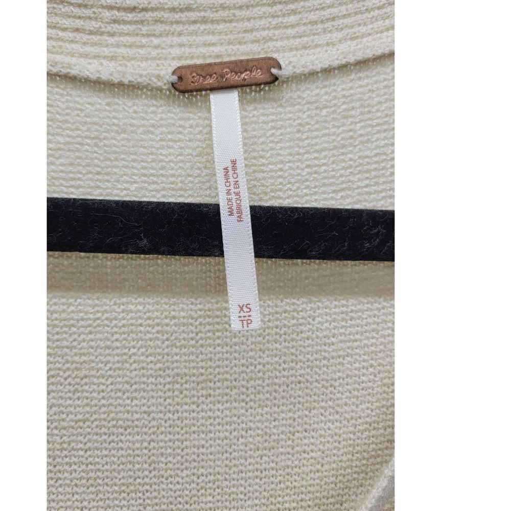 Free People  Cross Strap V Neck Sweater Beige - Picture 2 of 6